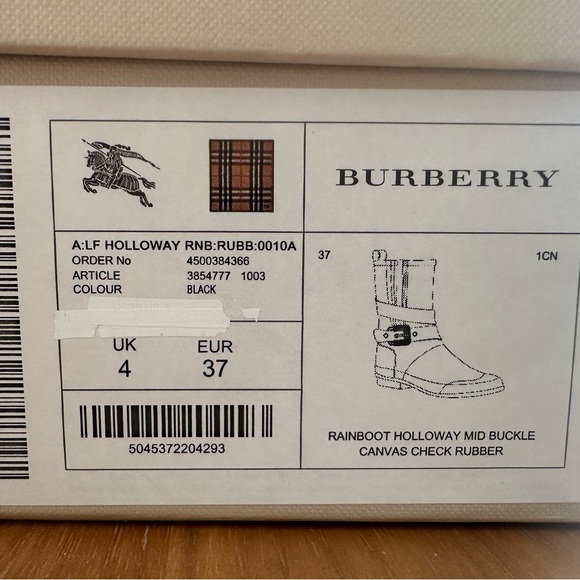 Burberry Rainboots with Box. Size EU 37 / UK4 - Picture 3 of 7